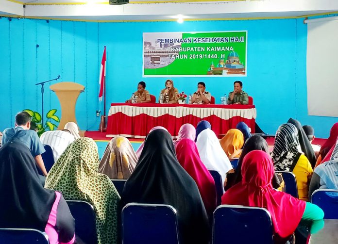 Kegiatan pembinaan kesehataan jemaah calon haji Kaimana musim haji 2019 yang dilaksanakan Dinas Kesehatan.