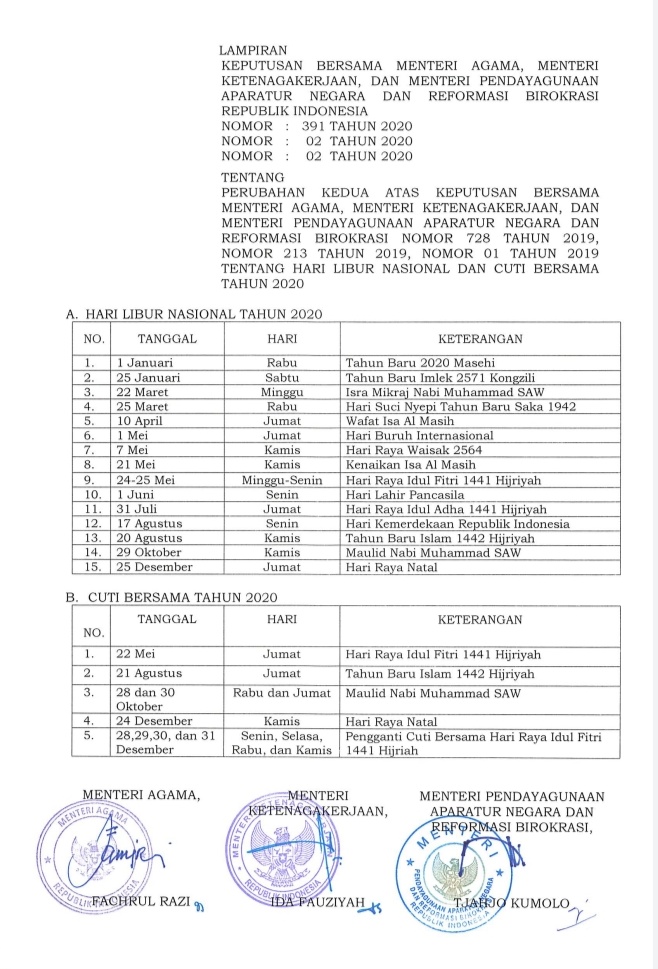 Sesuai SKB 3 Menteri, Berikut Daftar Hari Libur Nasional Sesuai SKB 3 Menteri, Berikut Daftar Hari Libur Nasional